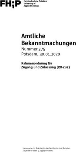 AMTLICHE BEKANNTMACHUNGEN - NUMMER 375 POTSDAM, 30.01.2020 RAHMENORDNUNG F&Uuml;R ZUGANG UND ZULASSUNG (RO-ZUZ) - FACHHOCHSCHULE POTSDAM