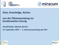 Data, Knowledge, Action: von der Pilotanwendung zur bundesweiten Lösung - Harald Binder, Melanie Börries 12. September 2019 - 3. Jahresversammlung ...