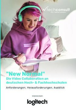 "New Normal" Die Video Collaboration an deutschen Hoch- & Fachhochschulen Anforderungen, Herausforderungen, Ausblick