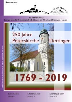 GEMEINDEBRIEF Sommer 2019 Evangelische Kirchengemeinden Dettingen am Albuch und Bissingen-Hausen