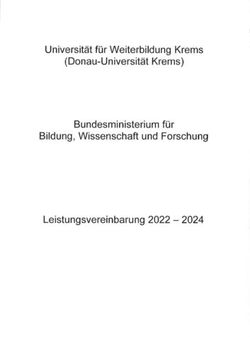 Universität für Weiterbildung Krems (Donau-Universität Krems) Bundesministerium für Bildung, Wissenschaft und Forschung Leistungsvereinbarung 2022 ...