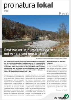 Restwasser in Fliessgew&auml;ssern - notwendig und umstritten - Pro Natura Bern
