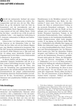 ANDREAS UFEN Islam und Politik in Indonesien