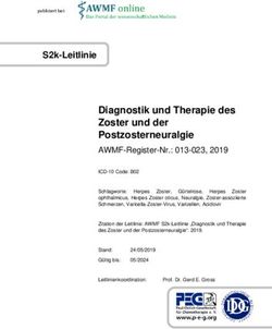 Diagnostik und Therapie des Zoster und der Postzosterneuralgie - AWMF