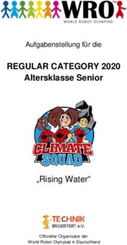 REGULAR CATEGORY 2020 - Altersklasse Senior - "Rising Water" - Aufgabenstellung für die