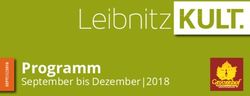 Programm September bis Dezember|2018 - Leibnitz Kult