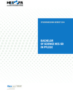 BACHELOR OF SCIENCE HES-SO IN PFLEGE - STUDIENBEGINN HERBST 2014