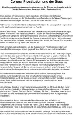 Corona, Prostitution und der Staat - Doña Carmen eV