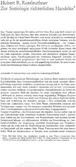 Hubert R. Rottleuthner Zur Soziologie richterlichen Handelns