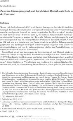 Zwischen Führungsanspruch und Wirklichkeit: Deutschlands Rolle in der Eurozone1 - Nomos eLibrary