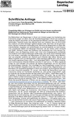 SCHRIFTLICHE ANFRAGE DER ABGEORDNETEN FRANZ BERGM&Uuml;LLER, RALF STADLER, ULRICH SINGER, CHRISTIAN KLINGEN, GERD MANNES AFD VOM 06.04.2020 ...