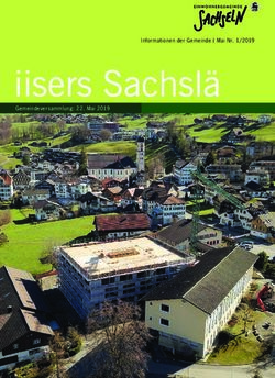 Iisers Sachsl&auml; Informationen der Gemeinde | Mai Nr. 1/2019 - Sachseln