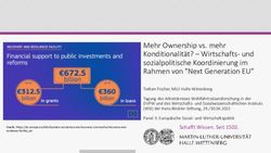 Mehr Ownership vs. mehr Konditionalit&auml;t? - Wirtschafts- und sozialpolitische Koordinierung im Rahmen von "Next Generation EU" - Hans ...