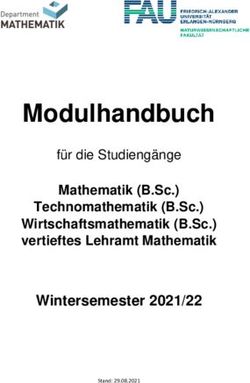 Modulhandbuch - Wintersemester 2021/22 Mathematik (B.Sc.) Technomathematik (B.Sc.) - Department Mathematik