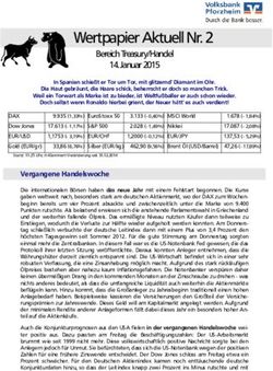 Wertpapier Aktuell Nr. 2 - Bereich Treasury/Handel 14. Januar 2015 - Volksbank Pforzheim eG