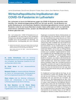 Wirtschaftspolitische Implikationen der COVID-19-Pandemie im Luftverkehr - ELIB-DLR