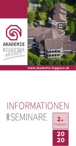 INFORMATIONEN SEMINARE - HALBJAHR - AKADEMIE BIGGESEE