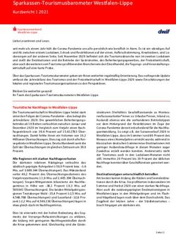 Sparkassen-Tourismusbarometer Westfalen-Lippe - Kurzbericht 1 2021
