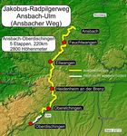 "Ansbacher Jakobus Radpilgerweg" - Ansbach - Feuchtwangen - Ellwangen - Ulm - (Oberdischingen)