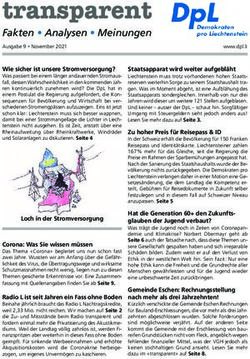 Transparent Fakten Analysen Meinungen - Ausgabe 9 November 2021 - Demokraten Pro Liechtenstein