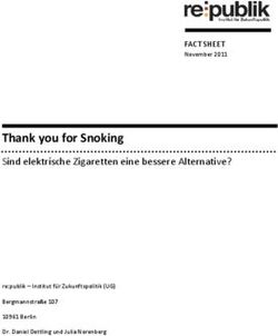Thank you for Snoking - Sind elektrische Zigaretten eine bessere Alternative? FACT SHEET