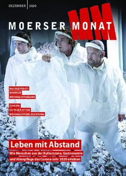Leben mit Abstand - DEZEMBER 2020 - Wie Menschen aus der Kulturszene, Gastronomie und Altenpflege das Corona-Jahr 2020 erlebten - Moerser Monat