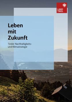 Leben mit Zukunft Tiroler Nachhaltigkeits- und Klimastrategie - Land Tirol