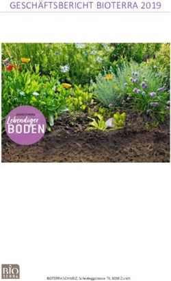 GESCHÄFTSBERICHT BIOTERRA 2019