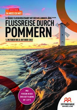 POMMERN 1. OKTOBER BIS 8. OKTOBER 2022 - PRO PERSON IN DER ZWEI-BETT KABINE AB 1.449 &euro; - Stiftungsfamilie