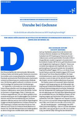 Unruhe bei Cochrane Ist die Kritik am aktuellen Review zur HPV-Impfung berechtigt? - Deutsches Netzwerk Evidenzbasierte Medizin eV