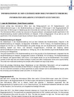 INFORMATIONEN ZU DEN GÄSTEHÄUSERN DER UNIVERSITÄT FREIBURG