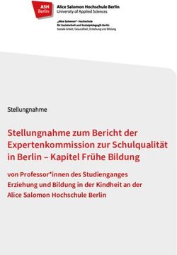Stellungnahme zum Bericht der Expertenkommission zur Schulqualität in Berlin - Kapitel Frühe Bildung - von Professor*innen des Studienganges ...