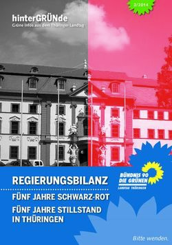 REGIERUNGSBILANZ F&Uuml;NF JAHRE SCHWARZ-ROT F&Uuml;NF JAHRE STILLSTAND IN TH&Uuml;RINGEN - hinterGR&Uuml;Nde - Gr&uuml;ne Fraktion Th&uuml;ringen