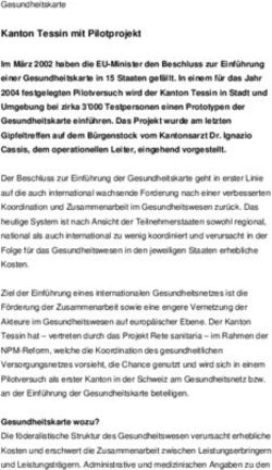 Kanton Tessin mit Pilotprojekt