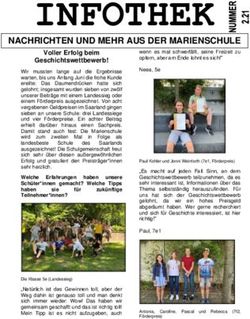 INFOTHEK NACHRICHTEN UND MEHR AUS DER MARIENSCHULE - Marienschule Saarbr&uuml;cken