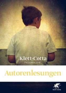 Autorenlesungen Klett-Cotta - Fr&uuml;hjahr 2018