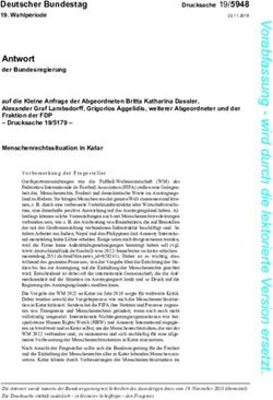 Antwort der Bundesregierung - Deutscher Bundestag - wird durch die lektorierte V ersion ersetzt.