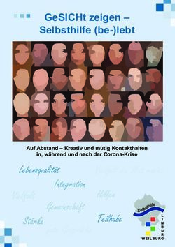 GESICHT ZEIGEN - SELBSTHILFE (BE-)LEBT - LEBENSQUALIT&Auml;T - LANDKREIS LIMBURG ...