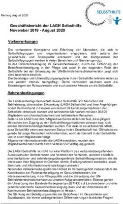 Geschäftsbericht der LAGH Selbsthilfe November 2019 - August 2020