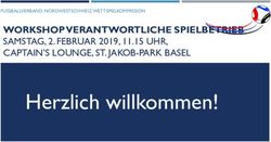 Herzlich willkommen! - WORKSHOP VERANTWORTLICHE SPIELBETRIEB SAMSTAG, 2. FEBRUAR 2019, 11.15 UHR, CAPTAIN'S LOUNGE, ST. JAKOB-PARK BASEL ...