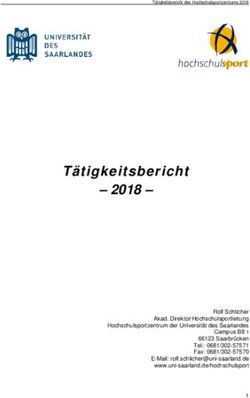 T&auml;tigkeitsbericht - 2018- Universit&auml;t des Saarlandes