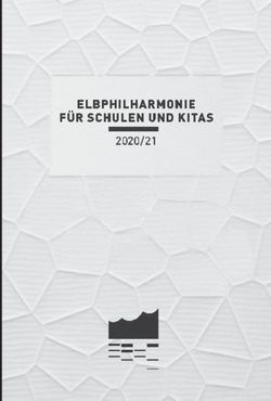 ELBPHILHARMONIE FÜR SCHULEN UND KITAS 2020/21