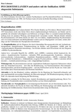 PSYCHOSTIMULANZIEN und andere mit der Indikation ADHS eingesetzte Substanzen