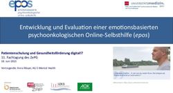 ENTWICKLUNG UND EVALUATION EINER EMOTIONSBASIERTEN PSYCHOONKOLOGISCHEN ONLINE-SELBSTHILFE (EPOS) - ZEPG
