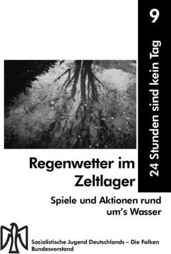 Regenwetter im Zeltlager - Spiele und Aktionen rund um's Wasser Sozialistische Jugend Deutschlands - Die Falken Bundesvorstand