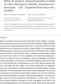 Risiko als Element unternehmerischer Freiheit vor dem Hintergrund aktueller Compliance-Er- wartungen und Corporate-Governance-Vor-schriften
