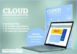 Offizieller Patronatsinhaber: IG EuroCloud Swiss / Swico Erscheinungstermine: 02. Dezember 2020 (IT-Markt) 02. Dezember 2020 (ICTjournal) ...