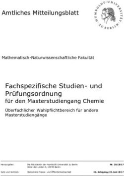 Fachspezifische Studien- und Prüfungsordnung - für den Masterstudiengang Chemie Überfachlicher Wahlpflichtbereich für andere Masterstudiengänge