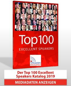 Der Top 100 Excellent Speakers Katalog 2019 - MEDIADATEN ANZEIGEN