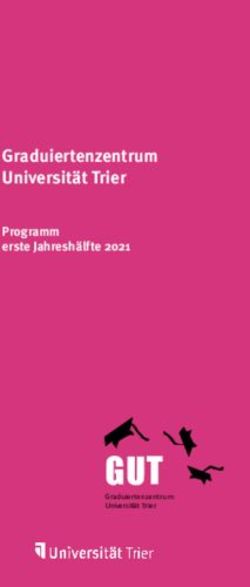 GUT - Graduiertenzentrum Universit&auml;t Trier Programm erste Jahresh&auml;lfte 2021 - Uni Trier